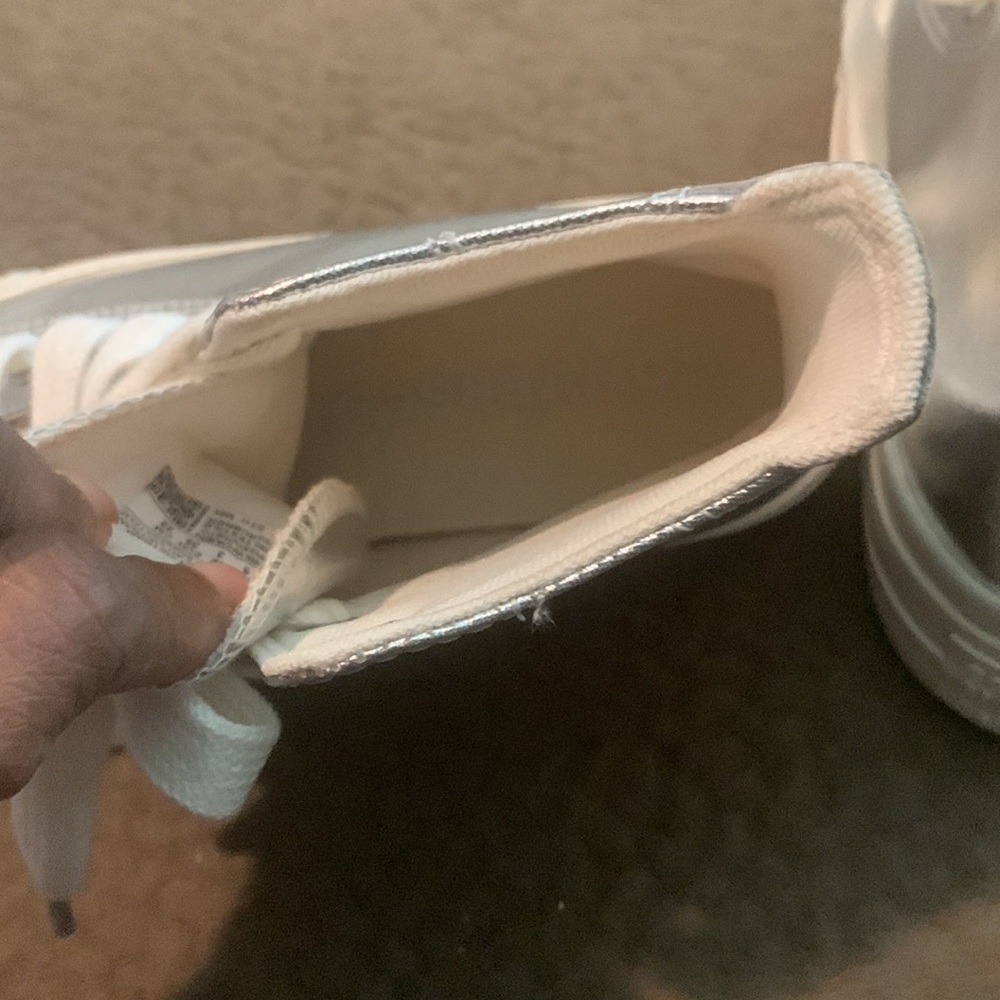 NW no tag no box  Converse Platform High Tops, Metallic Silver